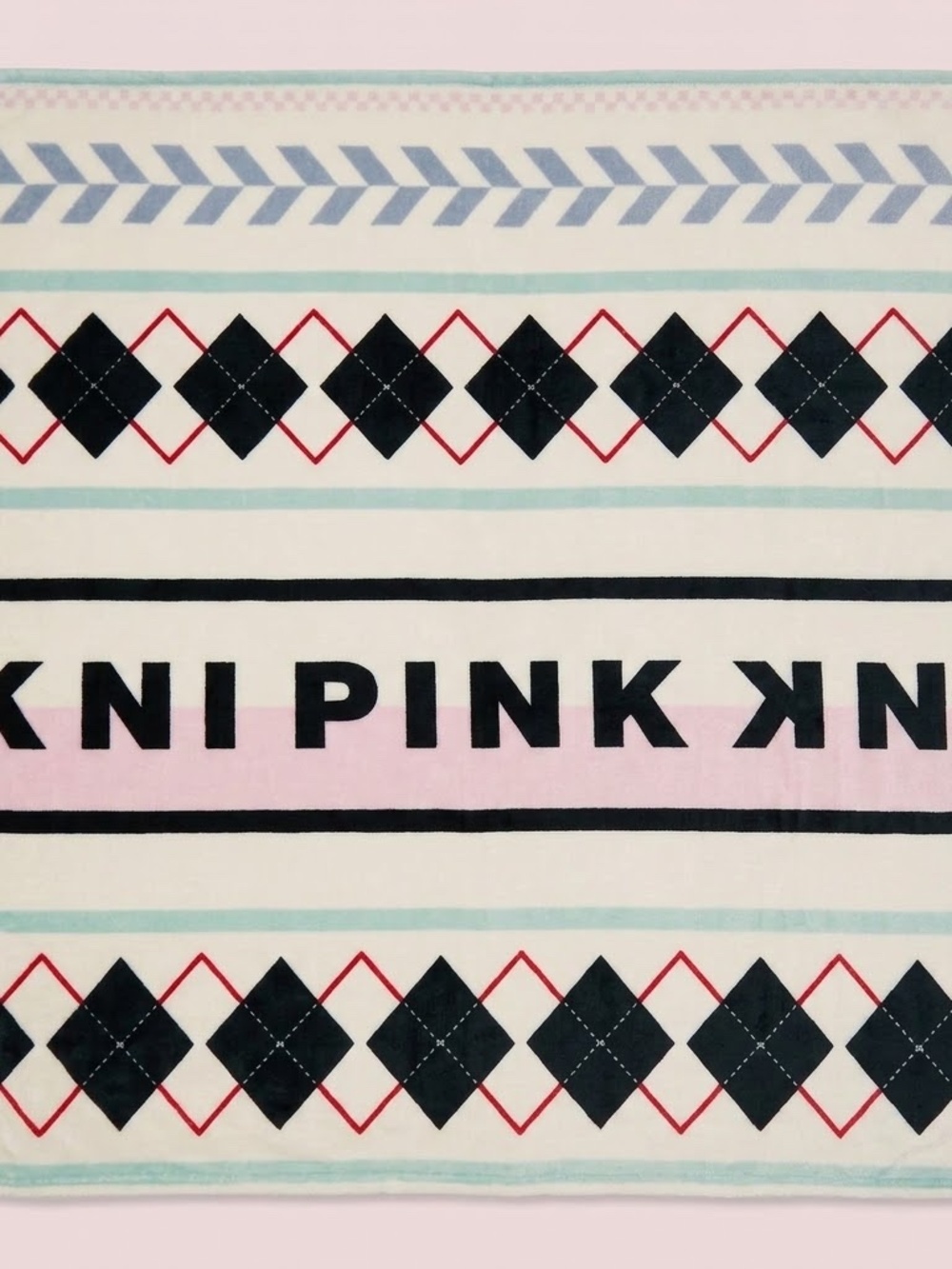 NWT PINK Victoria's Secret Pink, Black & Red Patterned Throw